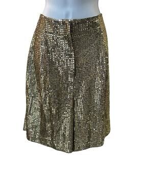 Vintage PG Collections Ginger Bort Gold Metallic Shorts Womens Large USA Disco